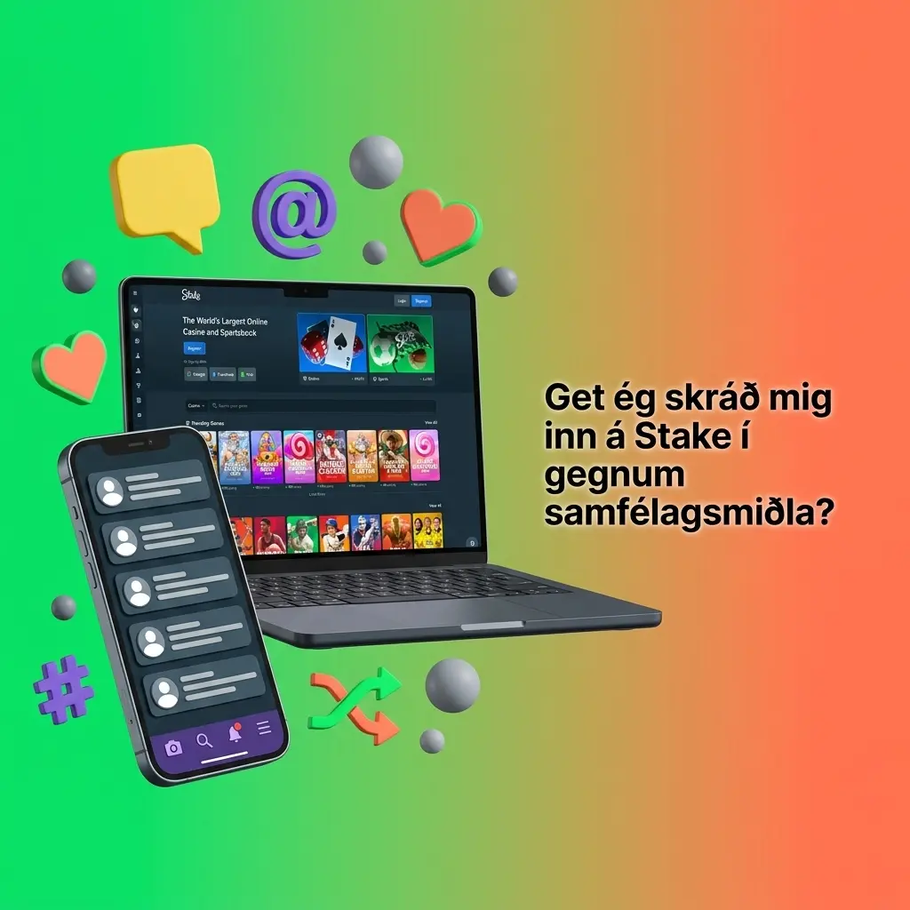 Innskráning á Stake með samfélagsmiðlum eins og Telegram og Google með einu smelli