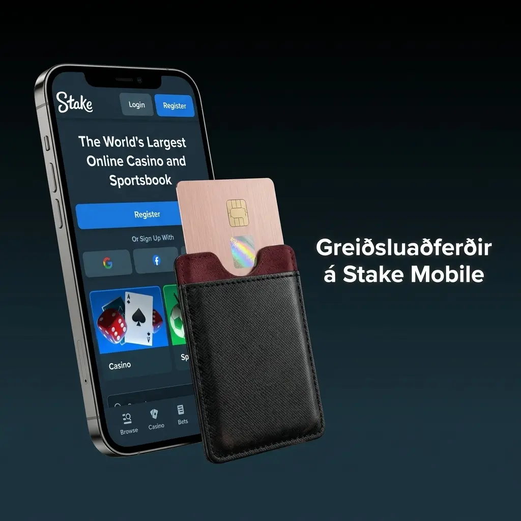 Greiðsluaðferðir á Stake Mobile: Visa, Mastercard, Bitcoin, Apple Pay og Google Pay fyrir íslenska spilarar