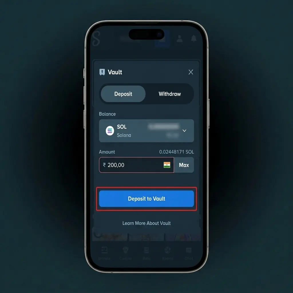 Step-by-step guide to depositing funds at Stake casino using cards or crypto with minimum $10 deposit