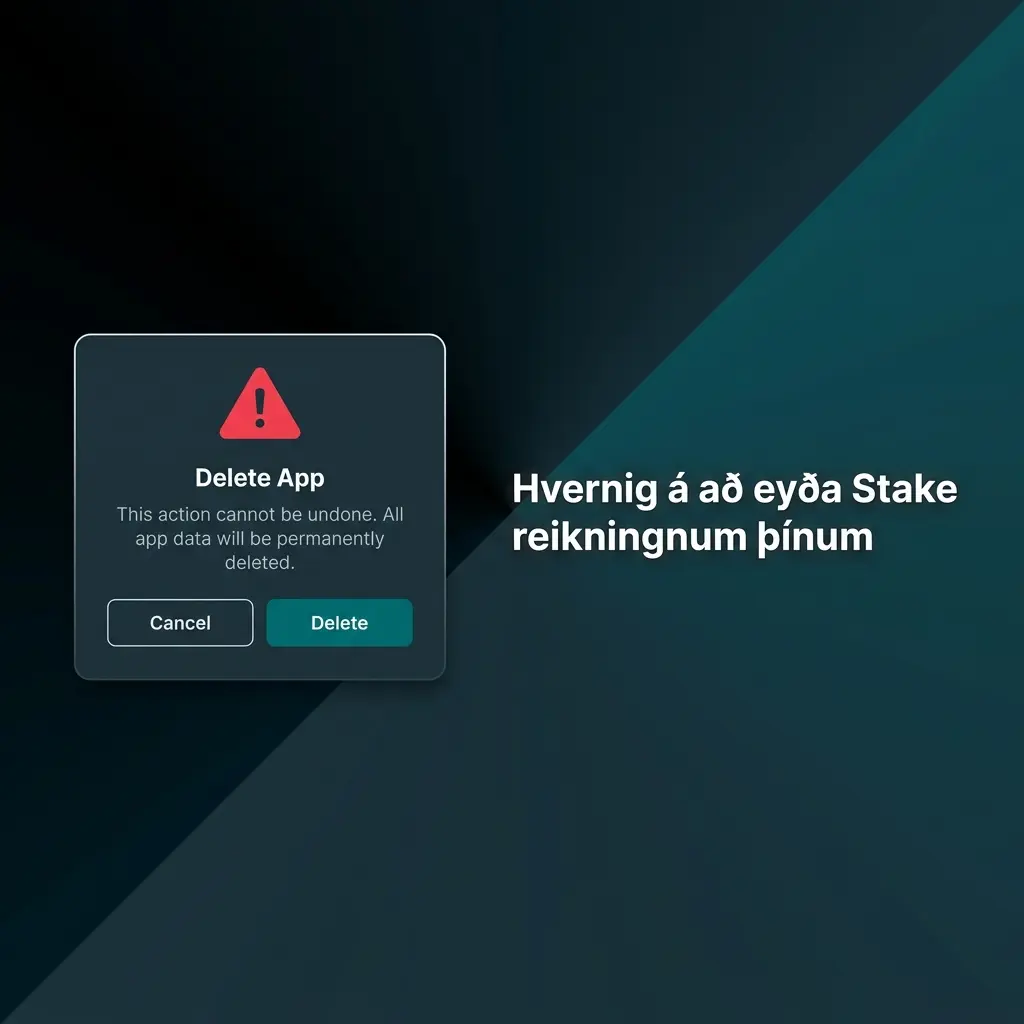 Skjámynd af Stake reikningi með upplýsingum um hvernig á að loka eða eyða reikningnum