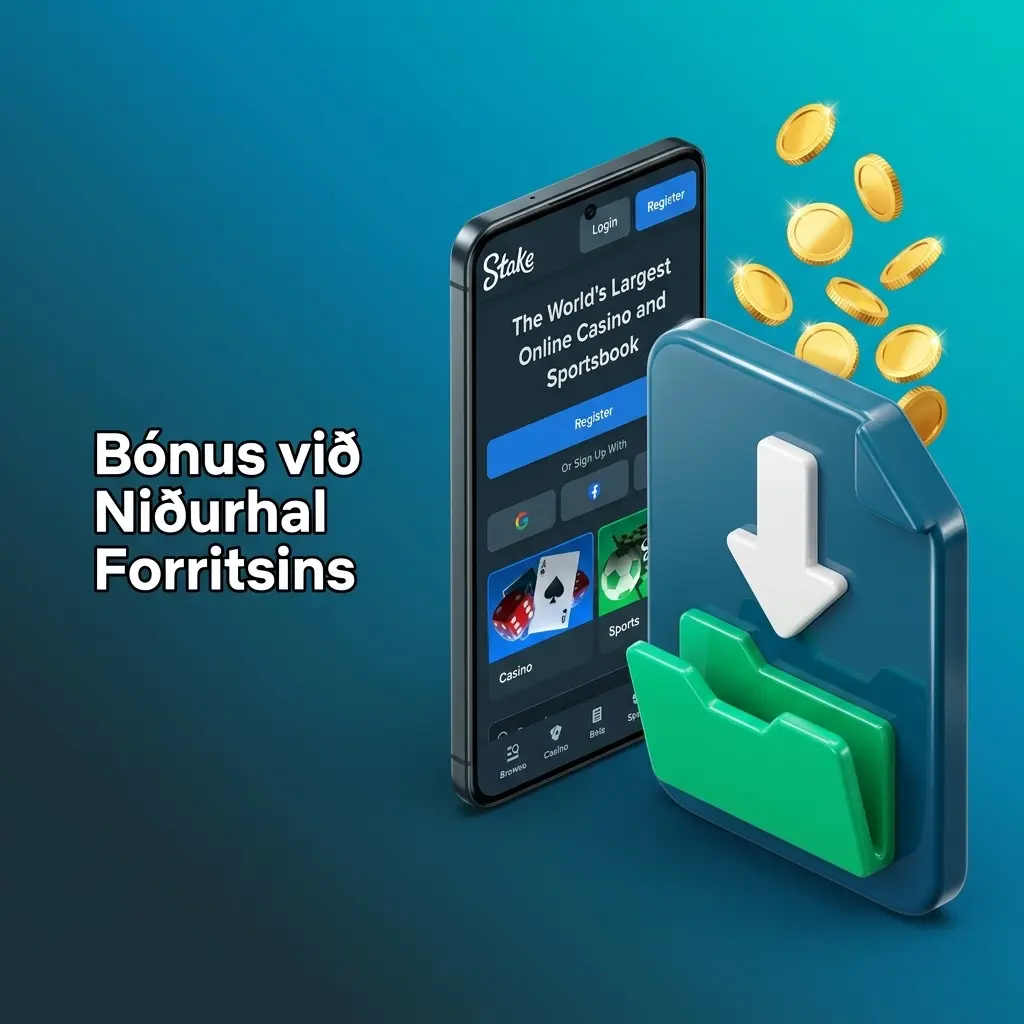 Stake forrit á Android og iOS með aðgangi að öllum kynningum og bónus tilboðum