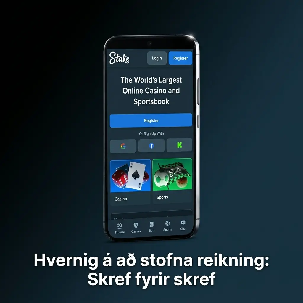 Skref fyrir skref leiðbeiningar um hvernig á að stofna reikning á farsíma á Stake appinu