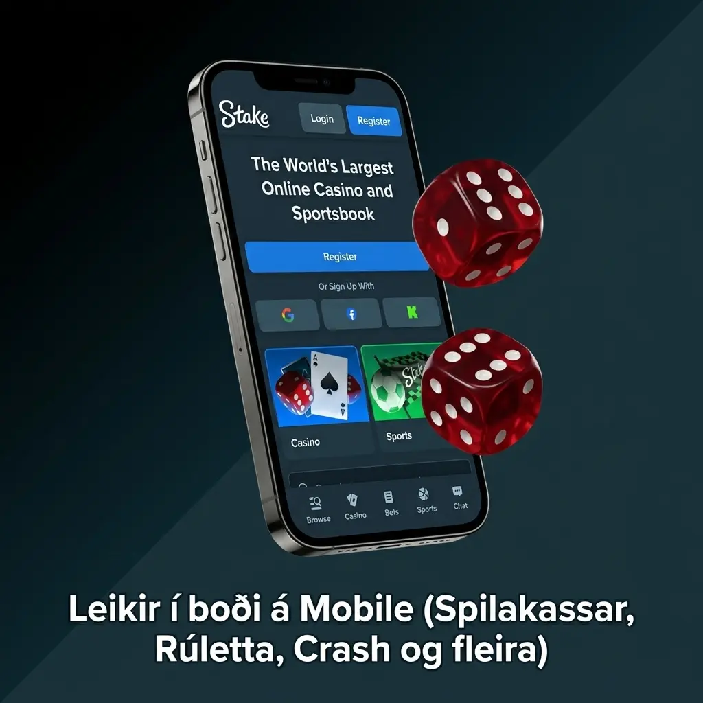 Stake mobile leikir: spilakassar, rúletta, crash og live kasinó frá yfir 100 veitendum