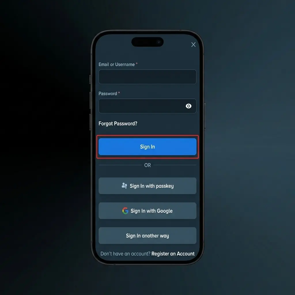Step-by-step Stake login guide showing sign-in flow with email, password, and 2FA code entry steps
